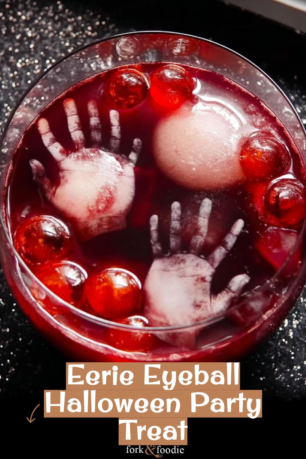 Customizable Halloween Party Punch with Fruit-Based Eyeballs